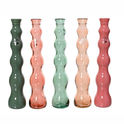 Vaso lavorato in vetro riciclato