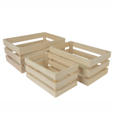 Cesto porta oggetti in legno di paulonia