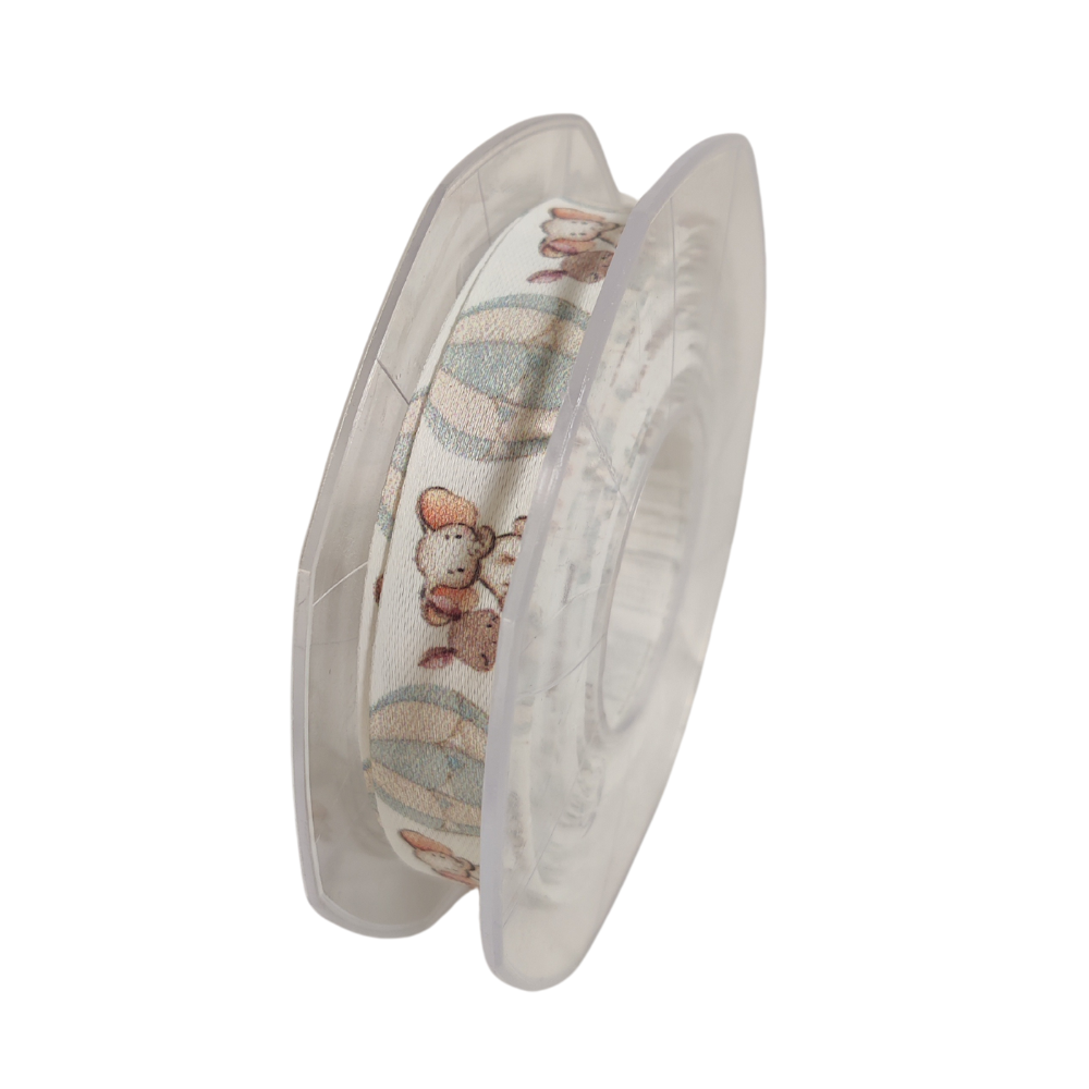 Nastro doppio rasi seta con elefantini