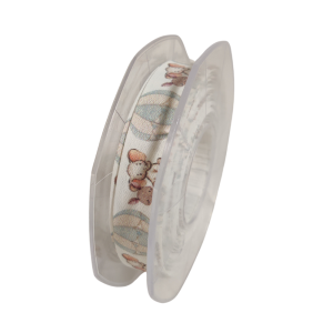 Nastro doppio rasi seta con elefantini