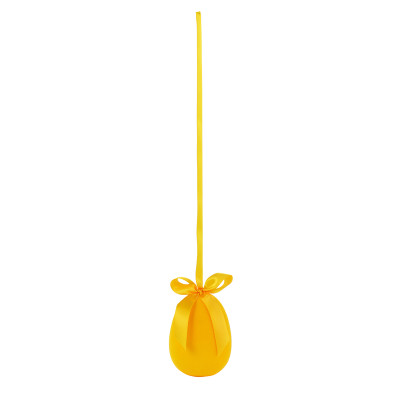 Uovo floccato giallo con nastrino