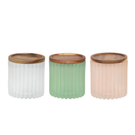 Vasetto in vetro con tappo in legno