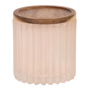 Vasetto in vetro con tappo in legno