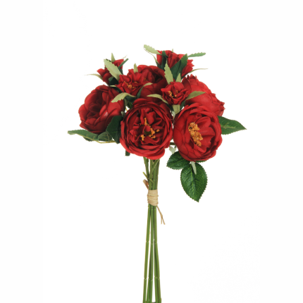 Fascio di 5 rose rosse Austin Fascio di 5 rose rosse Austin