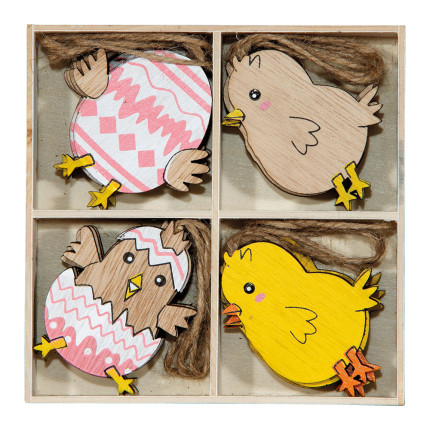 Pulcini in legno (16 pezzi)Incartare