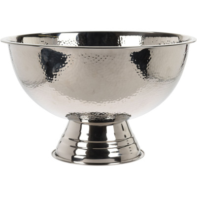 Coppa centrotavola in acciaio inox puntellata