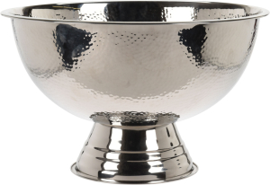 Coppa centrotavola in acciaio inox puntellata