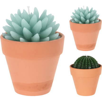 Vasetto con candela cactus 13cm Vasetto con candela cactus 13cm