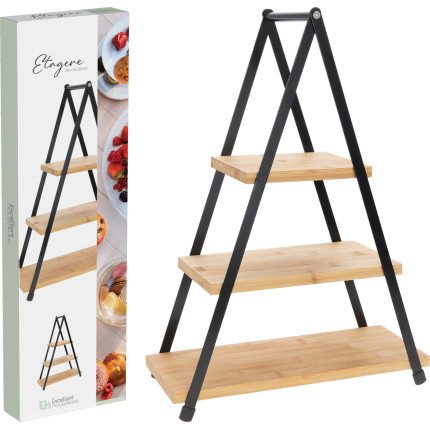 Alzata per dolci in legno con ripiani Alzata per dolci in legno con ripiani