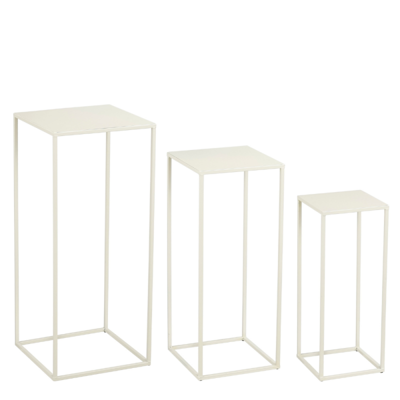 Alzata quadrata in metallo bianco