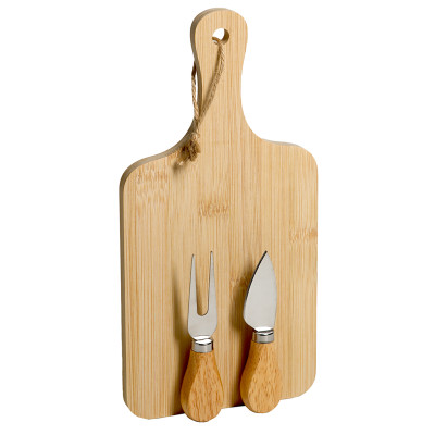 Tagliere bamboo con 2 coltellini