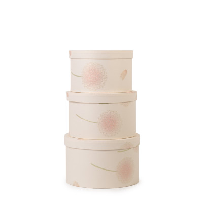 Scatola tonda rosa soffio
