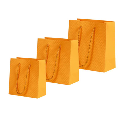 Shopper soft touch con cordini arancio