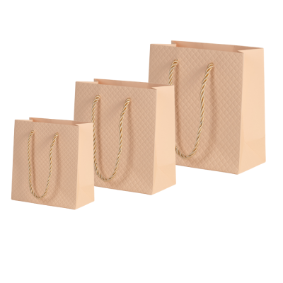 Shopper soft touch cipria con cordini