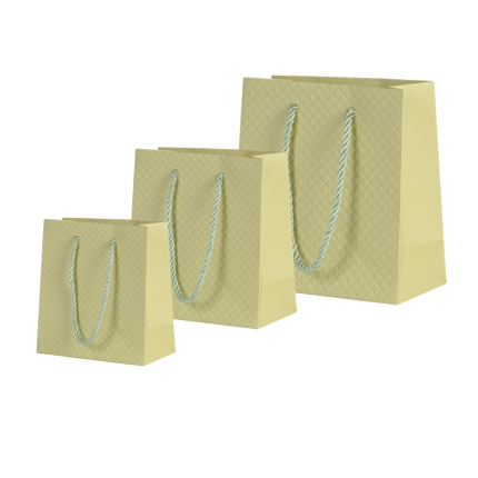 Shopper soft touch verde con cordini Shopper soft touch verde con cordini
