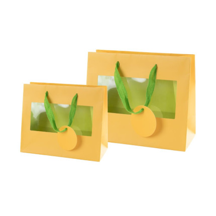 Shopper window man gialla in tessuto