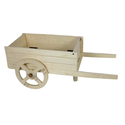 Carretto in legno naturale