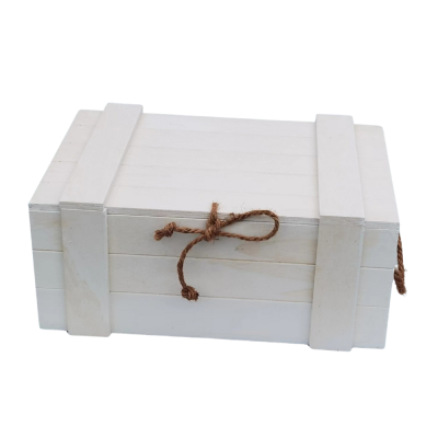 Baule in legno bianco 42cm