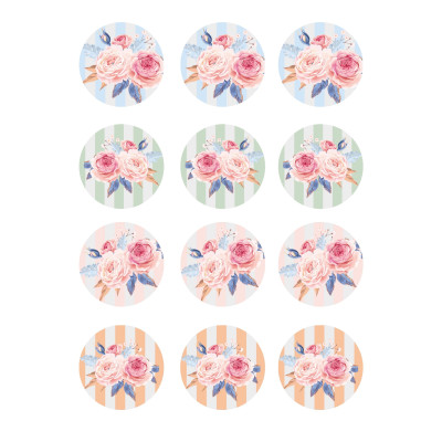Etichette con stampa rose