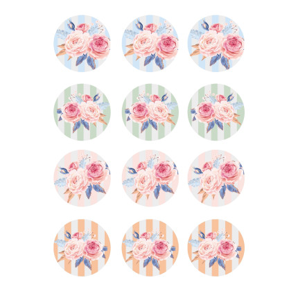 Etichette con stampa rose Etichette con stampa rose