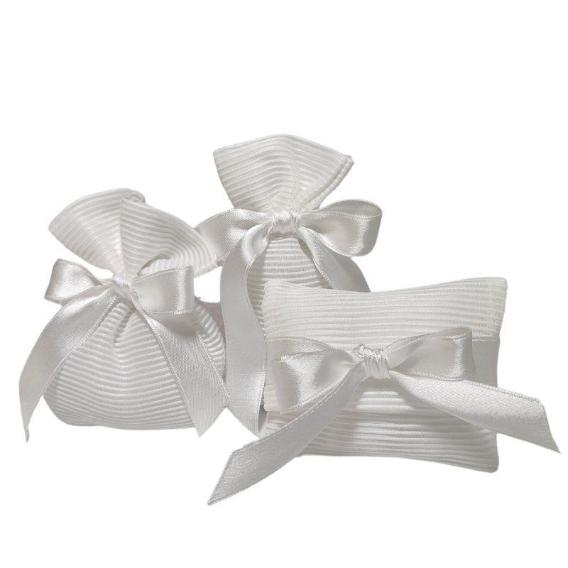 Busta portaconfetti rigatino bianca