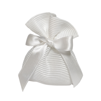 Sacchetto portaconfetti rigatino bianco