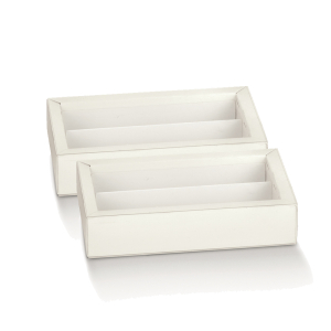 Scatola porta cioccolatini fibra bianco con fascetta