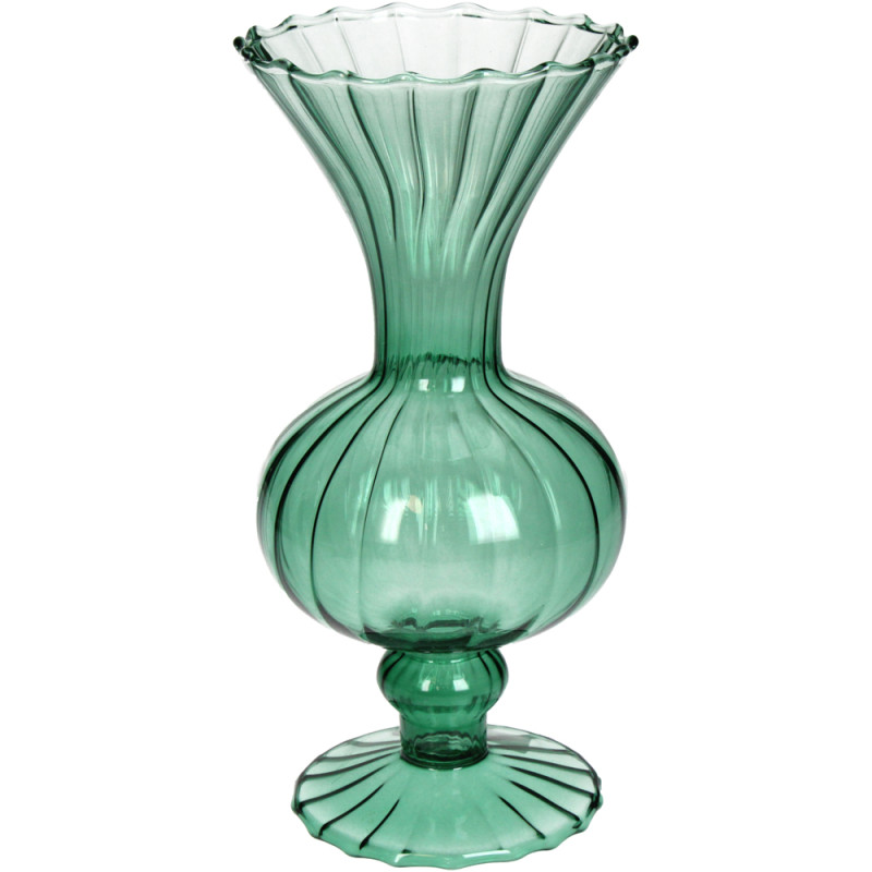 Vaso in vetro verde 21.5cm