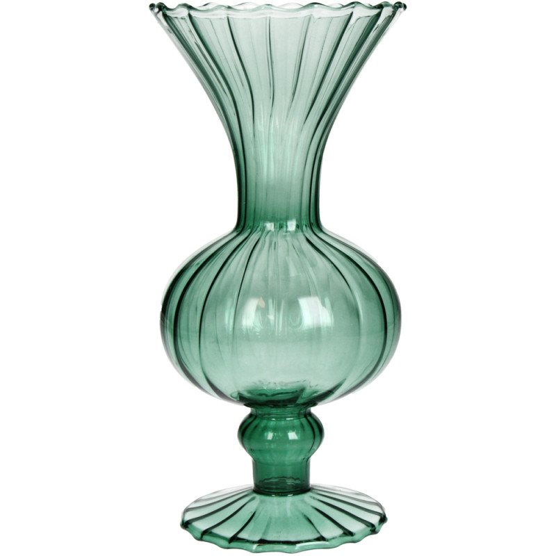 Vaso in vetro verde 21.5cm