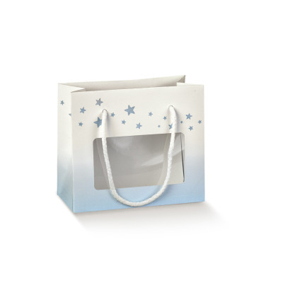 Shopperbox con cordini e finestra orsetto azzurro