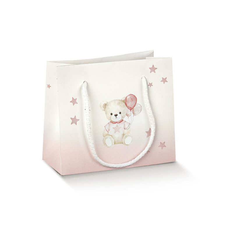 Shopper Box con Finestra Orsetto Rosa