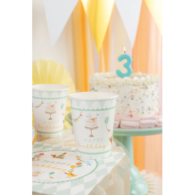 Bicchieri in carta Happy Birthday in confezione da 8 pezzi 2