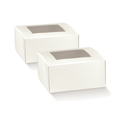 Scatola in cartoncino bianco con finestra