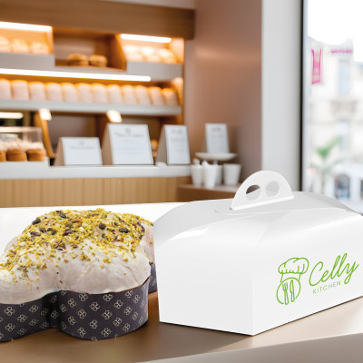 Scatola esagonale bianca vitre' per colomba 1kg 2