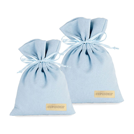 Sacchettino porta confetti in tessuto azzurro