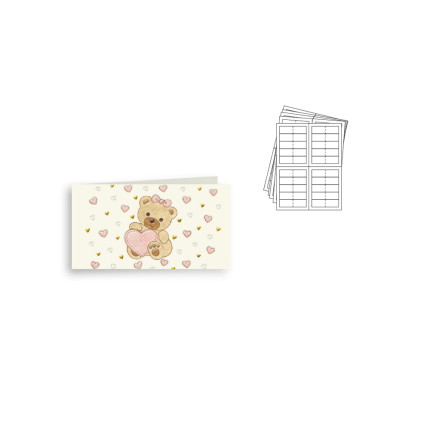 Bigliettini orsetto rosa Bigliettini orsetto rosa