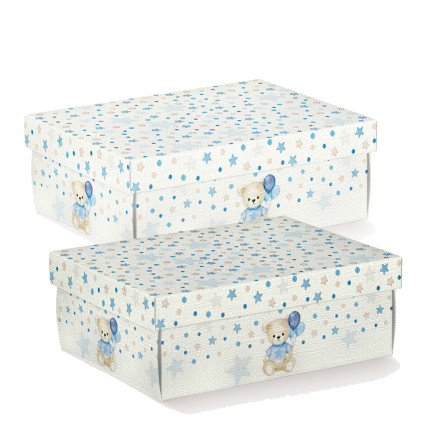Scatola con coperchio Baby orso azzurro Scatola con coperchio Baby orso azzurro