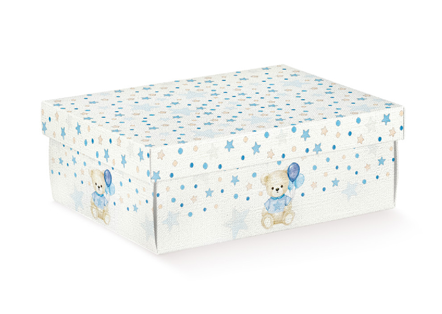 Scatola con coperchio baby orso azzurro