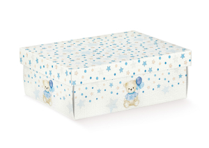 Scatola con coperchio baby orso azzurro Scatola con coperchio baby orso azzurro