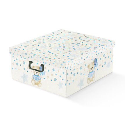 Scatola Armadio con maniglie Baby orso azzurro Scatola Armadio con maniglie Baby orso azzurro