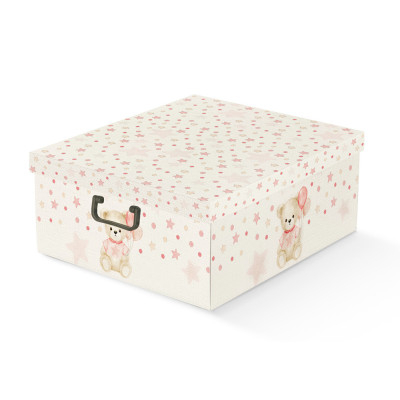 Scatola Armadio con maniglie Baby orso rosa