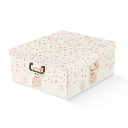 Scatola Armadio con maniglie Baby orso rosa Scatola Armadio con maniglie Baby orso rosa