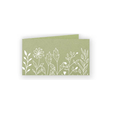 Bigliettino con foglie e fiori Bigliettino con foglie e fiori