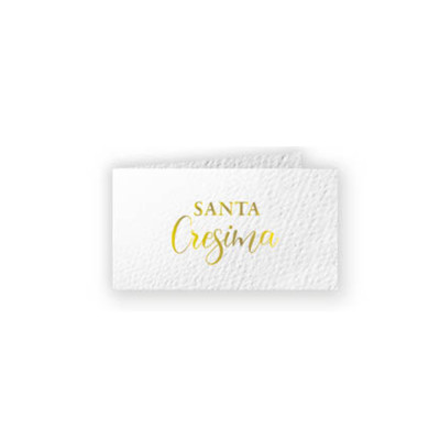 Bigliettino scritta Santa Cresima in oro