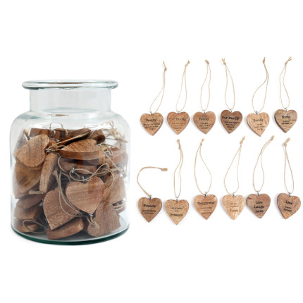 Cuore in legno pendente