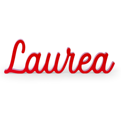 Scritta laurea in legno rosso