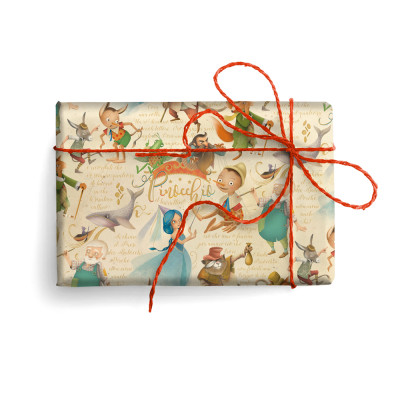 Foglio di carta regalo con fantasia Pinocchio