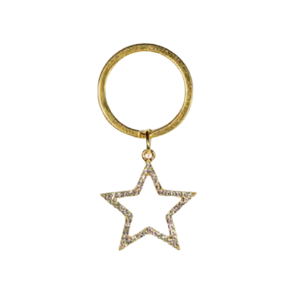 Portachiavi Stella oro con strass