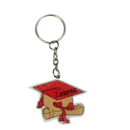 Portachiavi tocco laurea in legno Portachiavi tocco laurea in legno