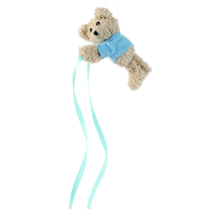 Piccolo orsetto con nastrini azzurri